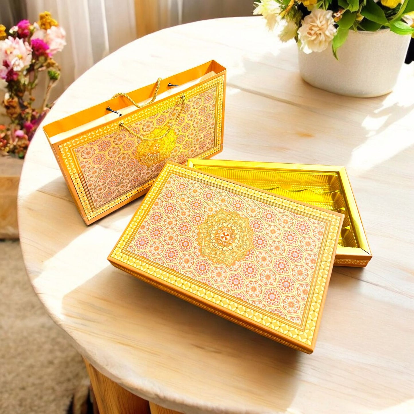 Orange Pattern Sweet Box