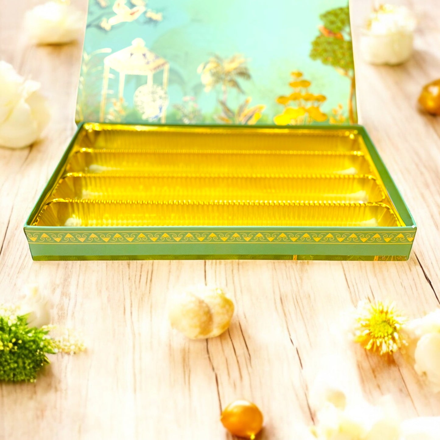 Pichwai art green Sweet box